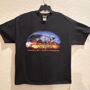 Harley-Davidson LAS VEGAS Men's XL Black T-Shirt—-2002